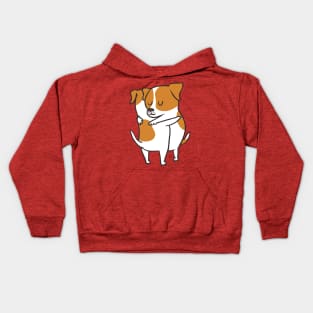 Jack Russell Terrier hugs Kids Hoodie